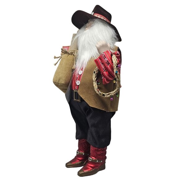 Western Cowboy Festive Upright 18" Santa Christmas Table Decoration Party Decor - Picture 5 of 5